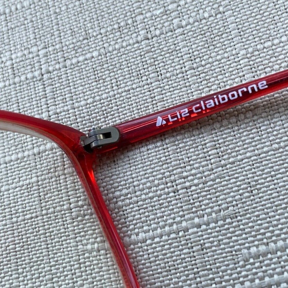 Vintage Liz Claiborne Unisex Eyeglasses Frame Red Tone LC60 R 145 Glasses - Picture 10 of 11